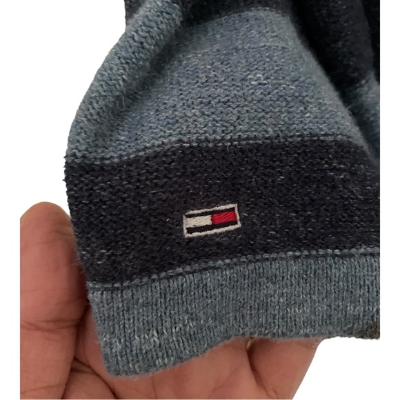 TOMMY HILFIGER DENIM MEN'S ROADTRIP STRIPED HOODIE SWEATSHIRT BLUE/NAVY BLUE XXL - Picture 4 of 4